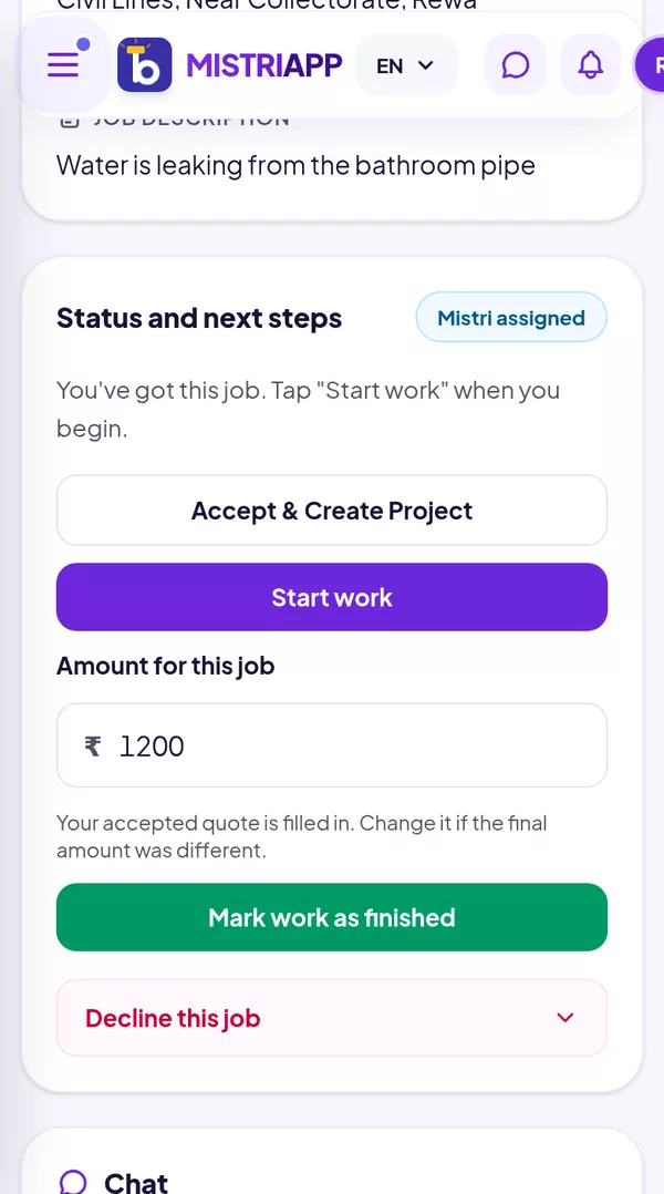 Step 5: Start the work
